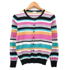 マッキントッシュフィロソフィー MACKINTOSH PHILOSOPHY ニット カーディガン 長袖 コットン ボーダー 38 ピンク /KT20のサムネイル