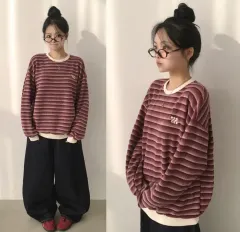 ably 赤 ボーダー柄 ロングスリーブのサムネイル