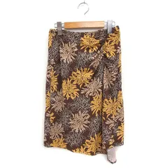 ビーシービージーマックスアズリア BCBGMAXAZRIA 花柄 フレア スカート ひざ丈 ギャザー XS ブラウン 茶 /FT46のサムネイル