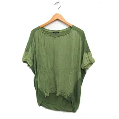 パドカレ pas de calais 半袖 カットソー Tシャツ Vネック 素材切替 無地 36 グリーン 緑 /FT2のサムネイル