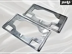 ★破損無し★ 日産 純正 ナンバーフレーム ナンバープレート ライセンスフレーム メッキ 2枚 前後セット K6210-799XX 即納のサムネイル