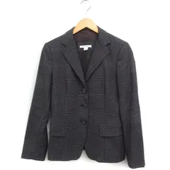 マレーラ MARELLA テーラードジャケット シングル チェック柄 ウール混 42 チャコール /FT24のサムネイル