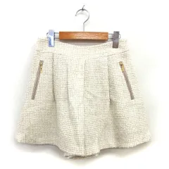 エフデ ef-de ツイード キュロット ワイド タック パンツ ウール混 ラメ混 9 オフホワイト /NT4のサムネイル