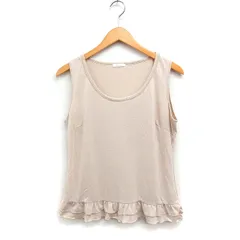 トゥービーシック TO BE CHIC フリル裾 タンクトップ ノースリーブ レース 無地 ベージュ系 /FT42のサムネイル