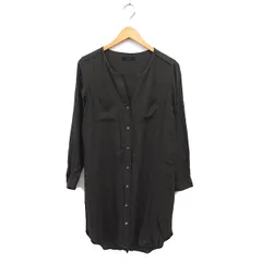 アメリカンラグシー AMERICAN RAG CIE ロング シャツ ブラウス スリット スキッパーカラー 薄手 長袖 F ダークカーキ /NT33のサムネイル