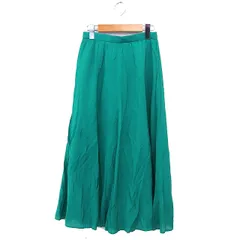 スーナウーナ Sunauna フレア スカート ロング マキシ丈 ギャザー 無地 バックジップ 36 緑 グリーン /NT10のサムネイル