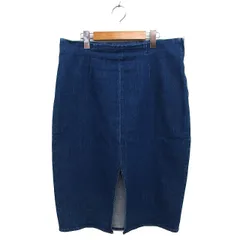 ジェイクルー J.CREW デニム ナロー スカート ロング スリット コットン 綿 サイドジップ 32 青 ブルー /NT14のサムネイル