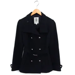 エムケー ミッシェルクラン MK MICHEL KLEIN スタンドカラー ダブル ジャケット アウター ウール ベルト アンゴラ混 40 黒 ブラック /NT34のサムネイル