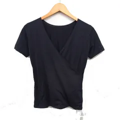 バッカ BACCA タグ付き カシュクール カットソー Tシャツ 半袖 無地 コットン 綿 S ブラック 黒 /FT3のサムネイル