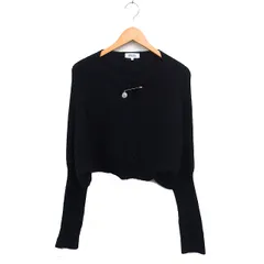 ソニア ソニアリキエル SONIA SONIA RYKIEL ワイド カーディガン ニット ショート丈 サムホール ウール リブ 長袖 38 黒 ブラック /NT16のサムネイル