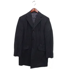 ジュンメン JUN MEN SONDRIO ストライプ テーラード ジャケット ウール スリット 背抜き コットン混 S チャコールグレー /NT15のサムネイル