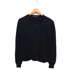 コントワーデコトニエ COMPTOIR DES COTONNIERS 切替 ジップアップ カーディガン 無地 カシミヤ混 コットン M ブラック 黒 /FT17のサムネイル