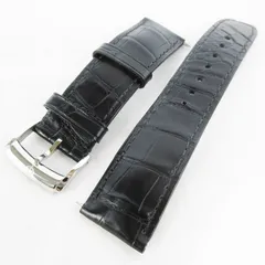 ボーム&メルシエ BAUME&MERCIER 腕時計 革ベルト 純正 アリゲーター クロコ レザー バンド 黒 ブラック ラグ幅21ｍｍ 尾錠幅20ｍｍ バックルのサムネイル