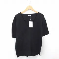 クラネ CLANE タグ付き チュニック ワンピース Vネック プルオーバー 五分袖 F 黒 ブラック /TTのサムネイル
