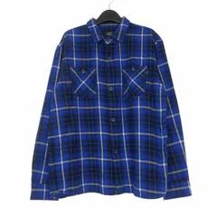 ラッツ RATS 24AW COTTON FLANNEL BLUE CHECK SHIRT コットンフランネル チェックシャツ 長袖 L ブルー 青 24'RS-0805のサムネイル