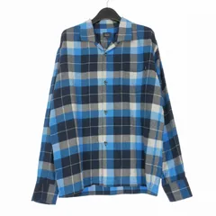 ラッツ RATS 25SS COTTON RAYON CHECK SHIRT オープンカラー チェックシャツ 長袖 M ブルー/ネイビー/ホワイト 25'RS-0306のサムネイル