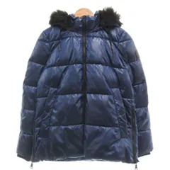 ダナキャランニューヨーク DKNY 美品 中綿ジャケット 上着 S 青 ブルー 長袖 フード付き ファー付き /MGのサムネイル