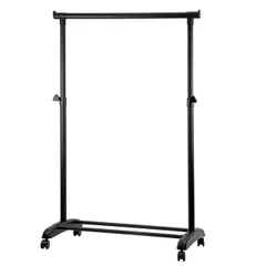 【BLKP】 パール金属 ハンガーラック 限定 マット ブラック シングル 耐荷重 20kg 幅 80cm 極太 パイプ キャスター付き 高さ調節可能 BLKP 黒 洗濯 室内干し N-7573 0のサムネイル