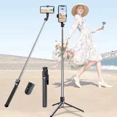 スマホスタンド 三脚 ハンドル直径は3.5cmです自撮り棒 iphone 軽量 安定感があり ぐらつかない じどり棒 展開時の高さ180cm スマホ 三脚 収納後31cm 360°＋270°可調節 iphone  android対応 長い セルカ棒 旅行／ 1のサムネイル