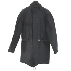 ソフネット SOPHNET. SOPH-167003 ミリタリーコート スタンドカラー STAND COLLAR MILITARY COAT モッズコート ロング丈 比翼 S 黒系 ブラック 日本製 ジップアップ 無地のサムネイル