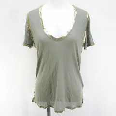 ザディグ エ ヴォルテール ZADIG & VOLTAIRE 半袖 Tシャツ カットソー M 緑系 グリーン シースルー 透け感 無地のサムネイル
