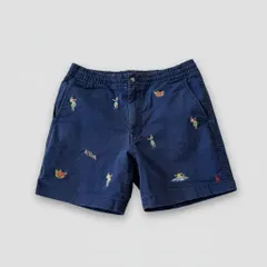 ラルフローレン クラシックフィット 刺繍ロゴ ネイビーショーツ 6インチのサムネイル