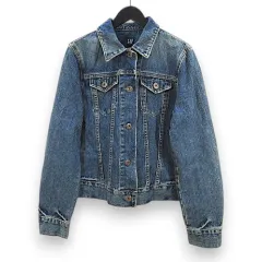 ギャップ GAP 長袖 デニムジャケット M 青系 ブルー 胸ポケット ダメージのサムネイル