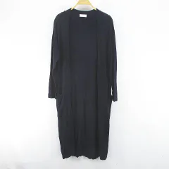 ルイス Lui's FEMME 長袖 ロングカーディガン ニット 前開き F 紺系 ネイビー ポケット 無地のサムネイル