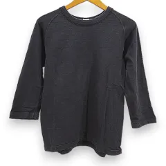 ウエアハウス WAREHOUSE 七分袖 Tシャツ S 紺系 ネイビー クルーネック 無地 日本製のサムネイル
