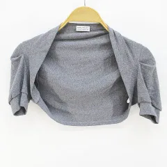 ブルネロクチネリ BRUNELLO CUCINELLI 半袖 ボレロ カーディガン ニット ショート丈 灰系 グレー リブ 無地のサムネイル