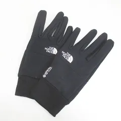 ザノースフェイス THE NORTH FACE NN62119 ウインドストッパー イーチップグローブ 手袋 M 黒系 ブラック ロゴ 文字 プリントのサムネイル