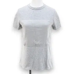ブルネロクチネリ BRUNELLO CUCINELLI 半袖 Tシャツ カットソー フィッシュテール S 灰系 グレー イタリア製 ストレッチ 切替 無地のサムネイル