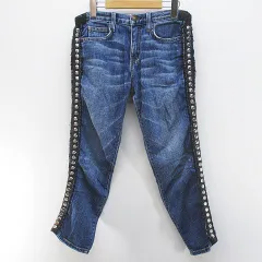 マルニ MARNI サイド スタッズ デニムパンツ クロップド丈 24-0 青系 ブルー ジップフライ 切替 加工のサムネイル