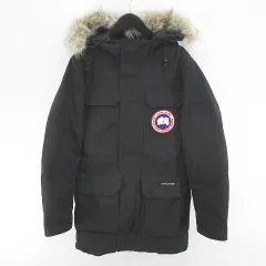 カナダグース CANADA GOOSE 3220400031 4567MA モッズコート ダウンコート ミドル丈 コヨーテファー 毛皮 比翼 S 黒系 ブラック ジップアップ ロゴ 文字 刺繍 ワッペン 裏地のサムネイル