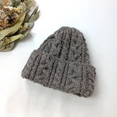 HIGHLAND 2000 ハイランド ニット帽 ケーブル編 BRITISH WOOL100％  /26Fのサムネイル
