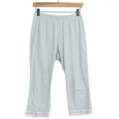 ピンクハウス★裾段々ローンフリル♪ドロワーズ クロップドパンツ グレー系 カットソー素材 無地 z22383のサムネイル
