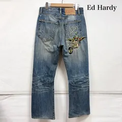 エドハーディー 2009年 限定 レア 希少 スカル バイク ロゴ 刺繍 ダメージ デニム ボタンフライ Y2K メンズ 30インチ ISItems【USED】【古着】【中古】50163872のサムネイル