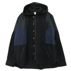 Sacai サカイ 21AW 21-02582M Cotton Poplin Shirt コットン ポプリン シャツ ジップ パーカー ジャケット ブラック系 4【中古】のサムネイル