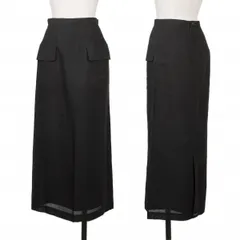 トリココムデギャルソンtricot COMME des GARCONS リネンウールフラップポケットスカート 黒Sのサムネイル