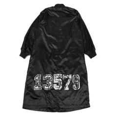 ブラックコムデギャルソンBLACK COMME des GARCONS ナンバリングプリントポリシャツコート 黒Mのサムネイル
