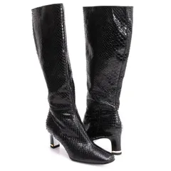 ドルチェ&ガッバーナDOLCE&GABBANA パイソンロングブーツ 黒35（23位）のサムネイル