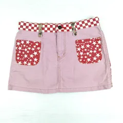 【初期・希少】ヒステリックグラマー 星柄 チェッカー パッチワーク ミニスカート S 品番 2AK-1391 HYSTERIC GLAMOUR Y2K 90s アーカイブ 希少デザイン 総柄 デニム レザーパッチ レディースのサムネイル