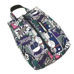 【超美品】ジャックバニー×ドラえもん シューズケース パープル×ブルーグリーン×白 総柄 アメコミ ゴルフ Jack Bunnyのサムネイル