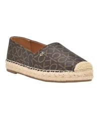 カルバンクライン レディース シューズ スリッポン・ローファー Calvin Klein Womens Popular Casual Espadrille SlipOn Flats Dark Browのサムネイル