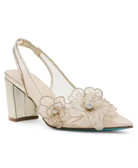 ベッツィジョンソン レディース シューズ パンプス Betsey Johnson Womens Petra Flower Applique Slingback Evening Pumps Gold ゴのサムネイル
