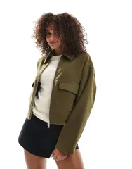 エイソス レディース アウター ジャケット・ブルゾン ジャケット ASOS DESIGN clean formal bomber jacket in olive Olive オリーブのサムネイル