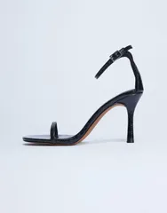 トップショップ レディース シューズ サンダル ヒール Topshop Alexi 2part heeled sandals Black ブラックのサムネイル