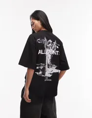 オールセインツ レディース トップス Tシャツ プリント ロゴ グラフィック AllSaints Guardian Amelie short sleeve graphic logo Tshirt wiのサムネイル