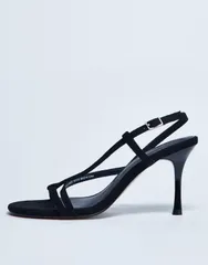 トップショップ レディース シューズ サンダル スエード ヒール Topshop Felicity strappy higheel sandals faux suede Black ブラックのサムネイル