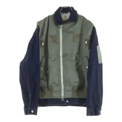 Sacai (サカイ) 22AW Nylon Twill Mix Blouso ナイロンツイル デニムドッキング MA-1 ブルゾン カーキ/インディゴ 22-02825Mのサムネイル